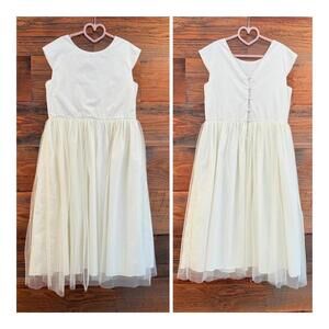 Jacadi White and Cream Tulle Party Dress
